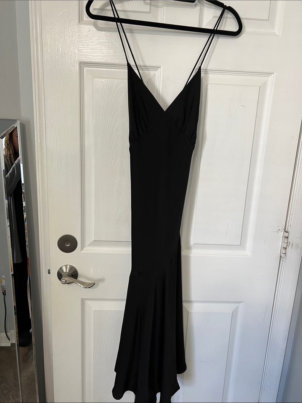 Banana Republic Black Midi Slip Dress with Spaghetti Straps